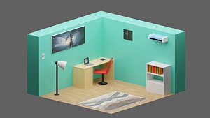 3D model low-poly room