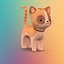 3D model cute cartoon dog cat