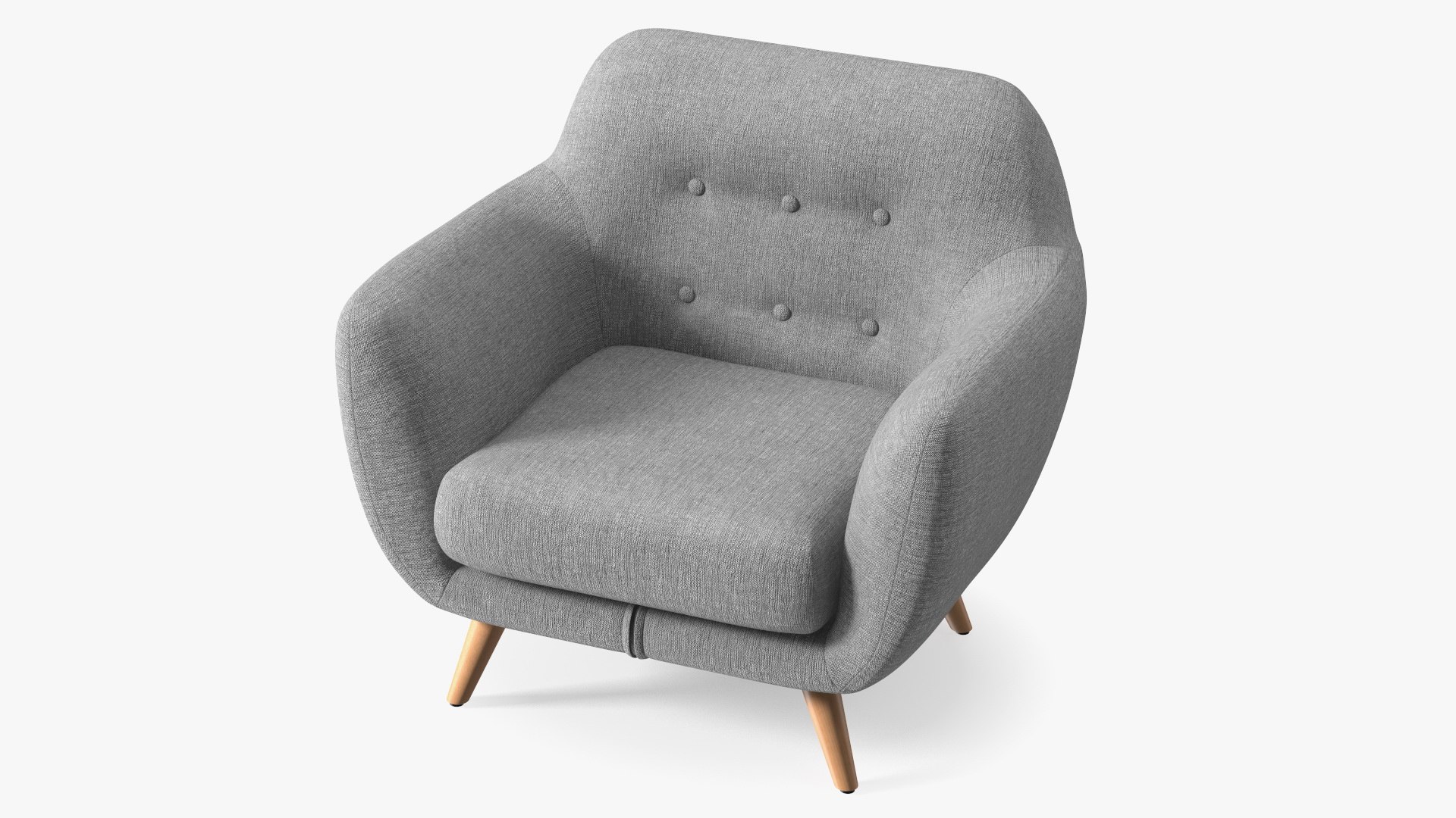 Comfy Armchair Grey 3D model preview