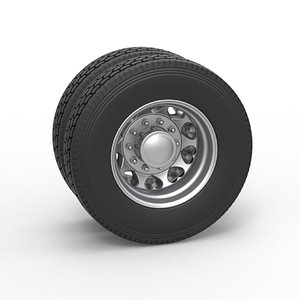 Diecast Rear custom wheel of semi truck Version 25 Scale 1 to 25 model