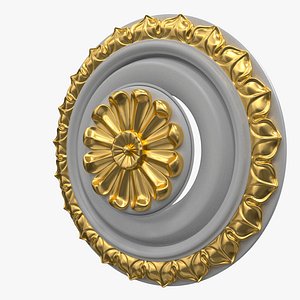 Plaster Ventilation Duct with Ornate Ceiling Rosette 3D Model7 model