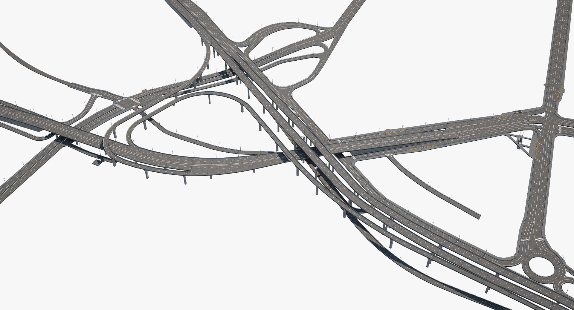 Highway Road Junction 3D Model - TurboSquid 1152100