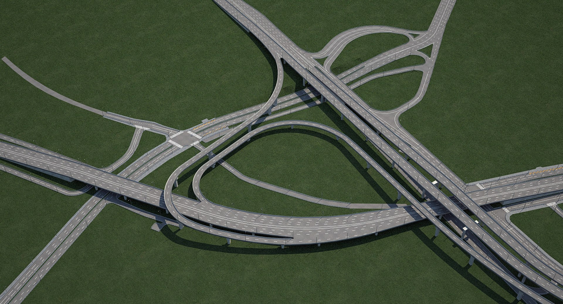 Highway Road Junction 3D Model - TurboSquid 1152100