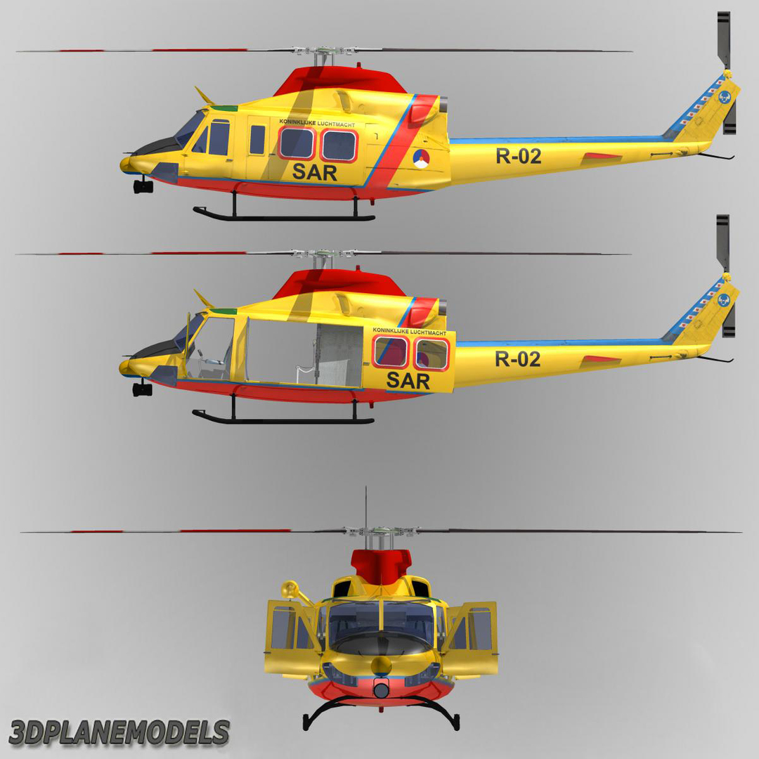 bell 412 helicopter animation 3d max