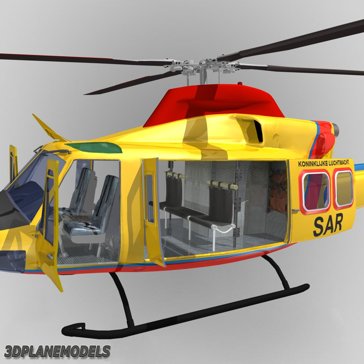 bell 412 helicopter animation 3d max