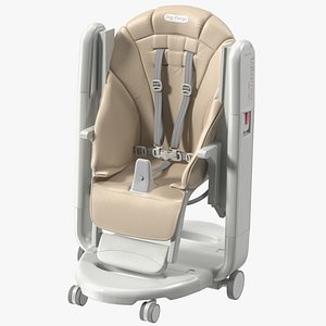 Baby High Chair Tatamia Horizontal Beige Rigged for Maya