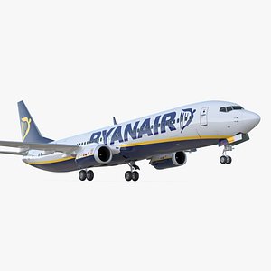 3D Ryanair Boeing 737-900 with Cabin and Doors