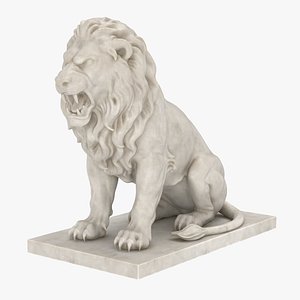 Lion Statue Sitting Angry