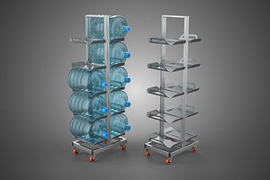3D ROLLING STEEL RACK GALLON WATER BOTTLE DISPENSER STACKABLE WHEEL