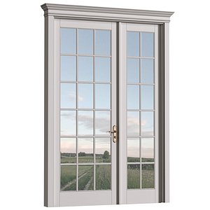Modern Classic French Patio Doors 3D