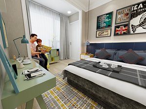 3D Modern Kids Room Boys Room 3D Model model