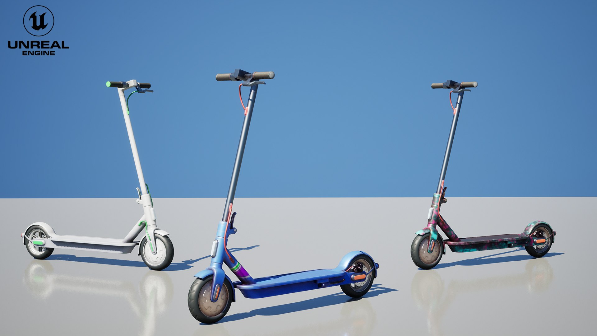 Kick Scooter 3D https://p.turbosquid.com/ts-thumb/pe/HZQjfs/PI/kickscooter_ue5/jpg/1709379182/1920x1080/fit_q87/b961ec010e4507f062ba3f9cc94696c27696c09e/kickscooter_ue5.jpg