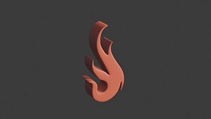 fire icon 24 3D model