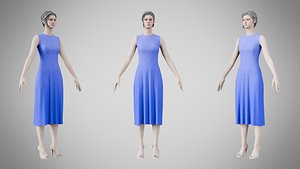 3D Dress 43 Very Light Blue With Design model