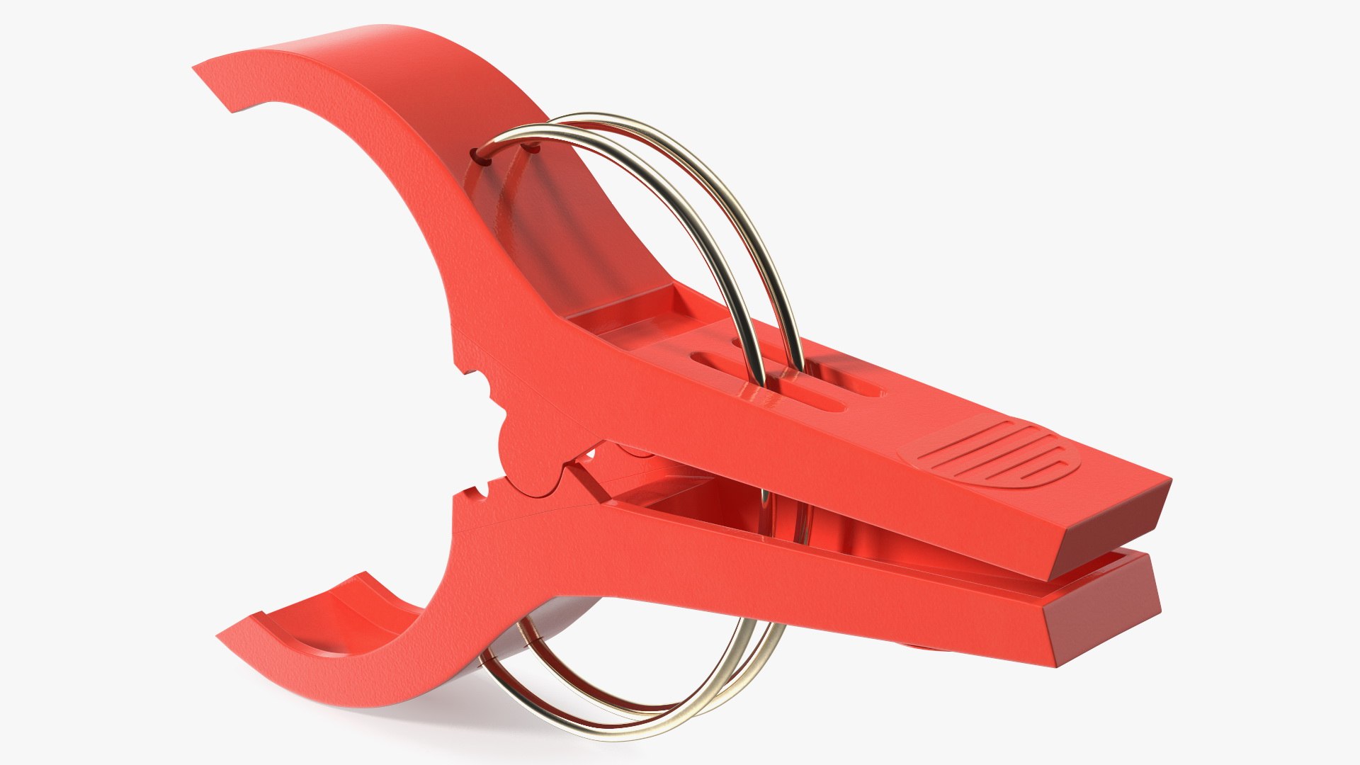 Laundry Pin Plastic Red Open 3D model preview