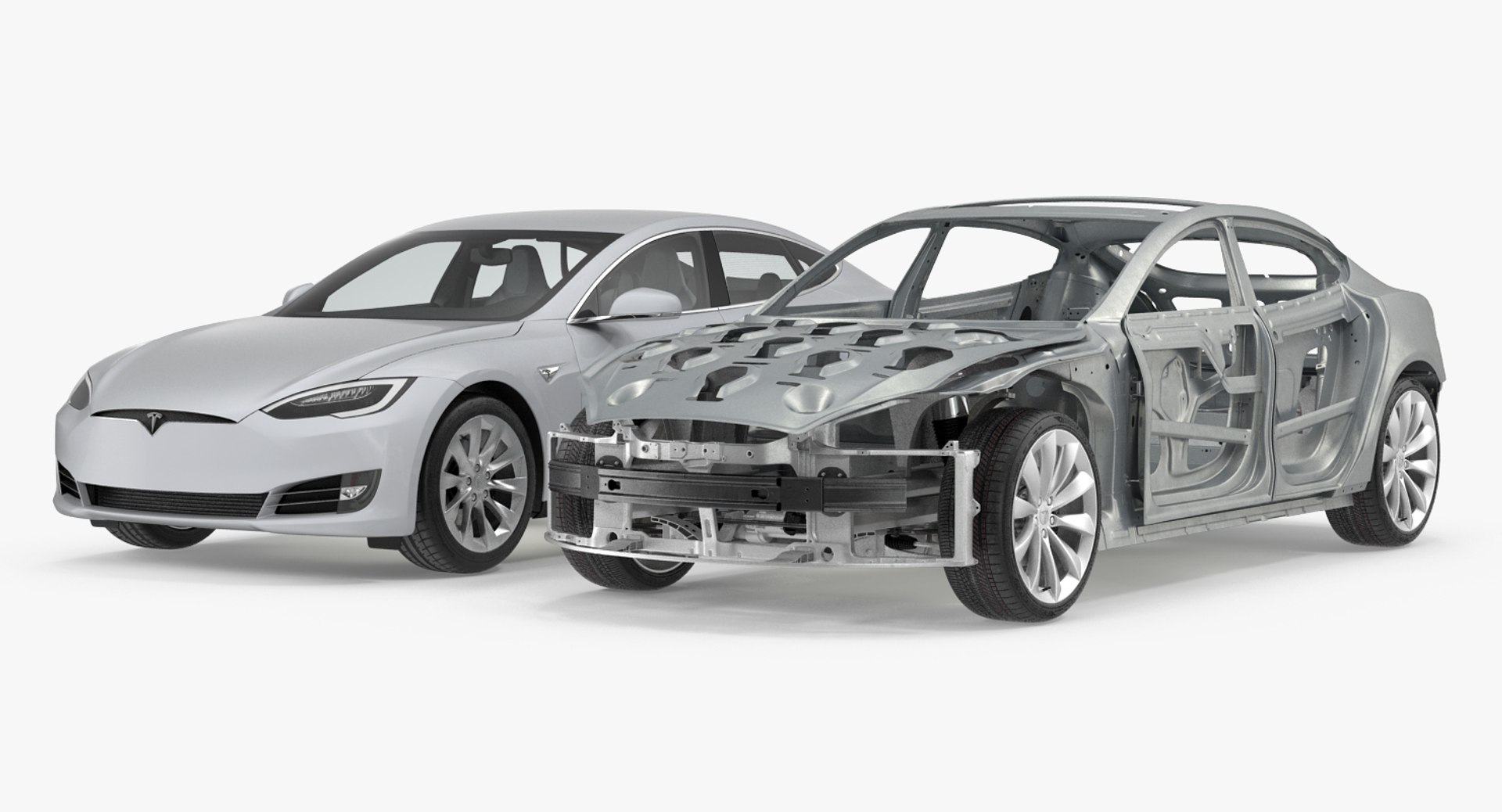 3D Tesla S Frame Modeled - TurboSquid 1191572