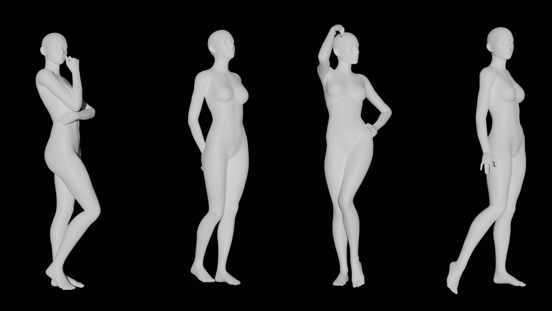 Female mannequin head white 3D - TurboSquid 1297013