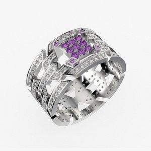 High Jewelry Chains ring R51 3D print model 3D model