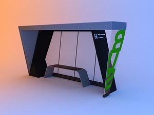 3D Modern bus stop