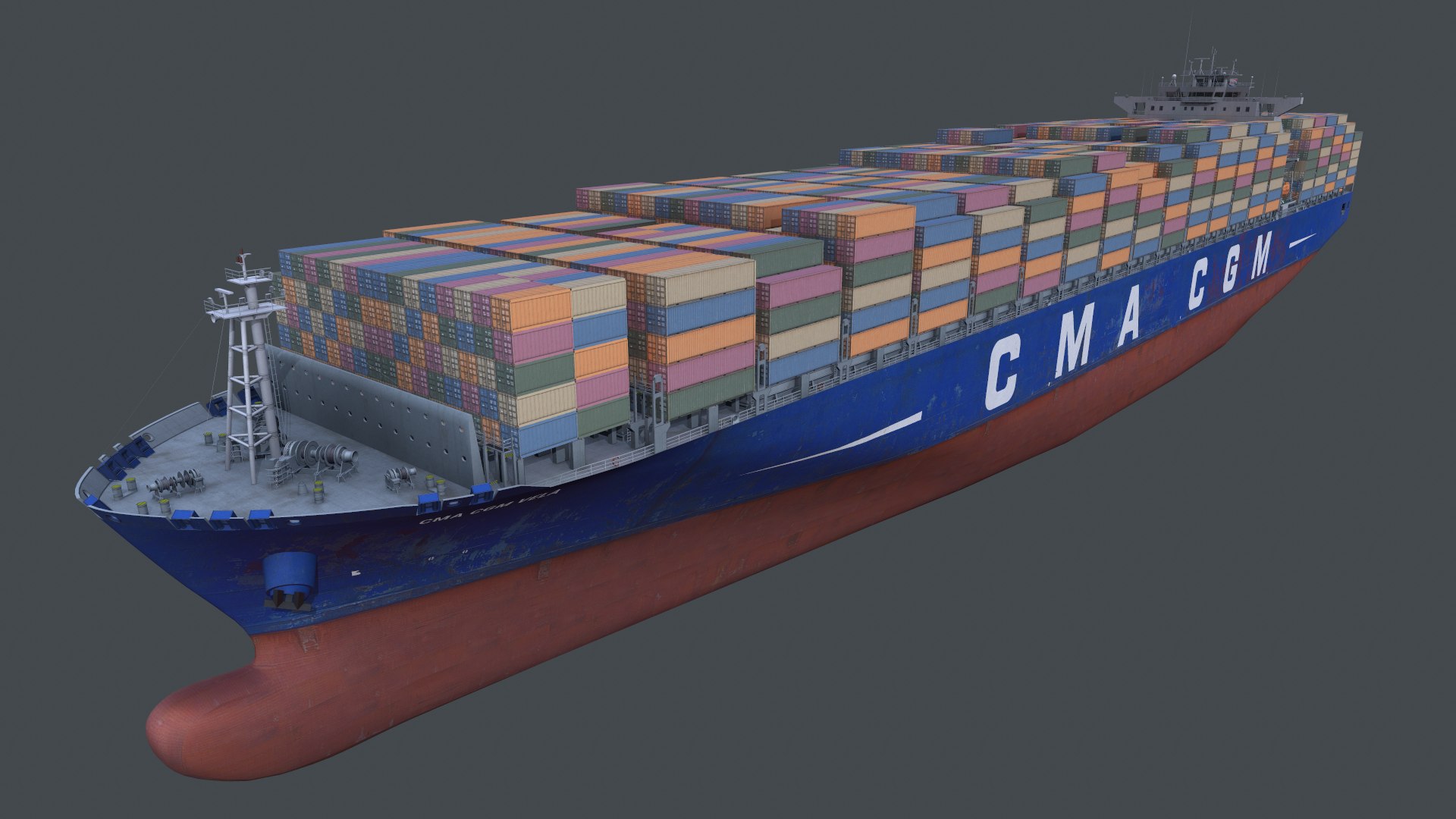 Container Ship Real-Time 3D Model - TurboSquid 2288713