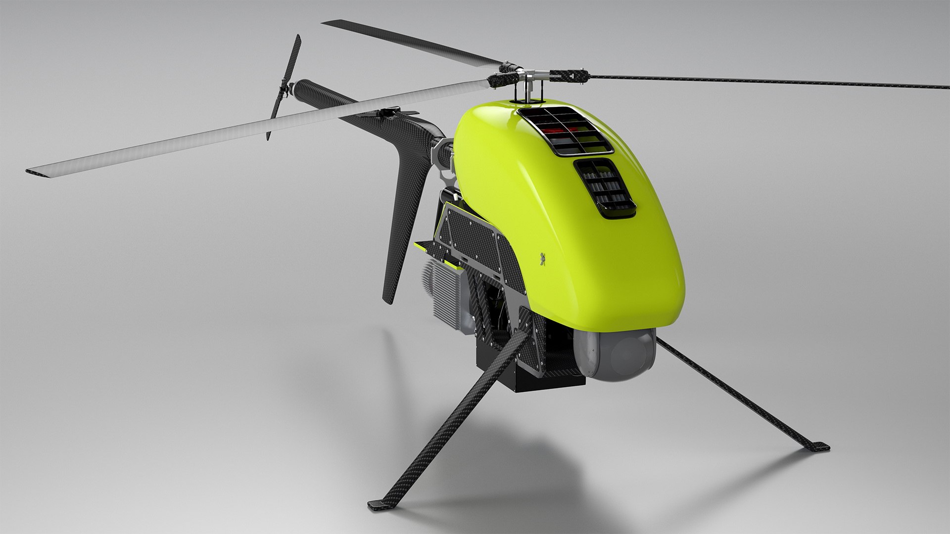 Helicopter UAV Drone 3D model preview