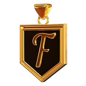 3D Letter F Pendant