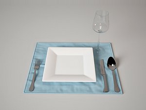 3d tableware set royal 1 model