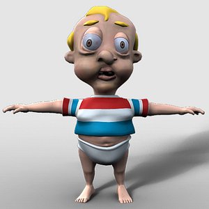 rigged baby character 3d model
