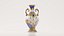 3D-Modell einer königsblauen und goldenen Vase (Low-Poly-Modell)