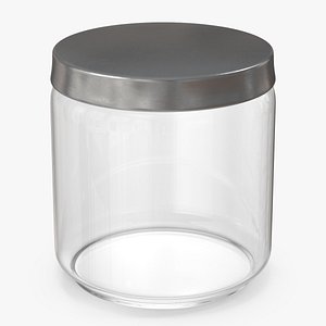 3D glass jar metal lid model