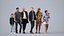 Basics0181 - A set containing 5 models of male and female adults walking in casual attire in public