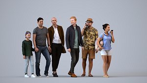 Basics0181 - A set containing 5 models of male and female adults walking in casual attire in public