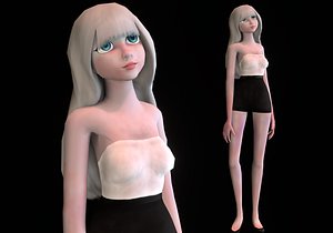 white skinny woman 3D model