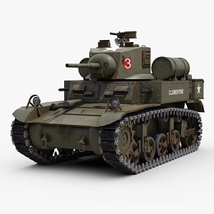 M3A1 Stuart Tank 3D