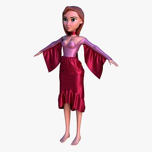 3ds cartoon girl dress