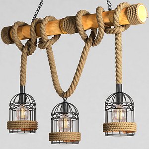 chandelier loft rope 3d max