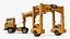 3D Terminal Container Carrier Truck Yellow Rigged model