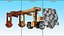 3D Terminal Container Carrier Truck Yellow Rigged model