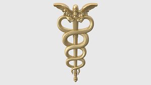 caduceus relief decorating 3D model