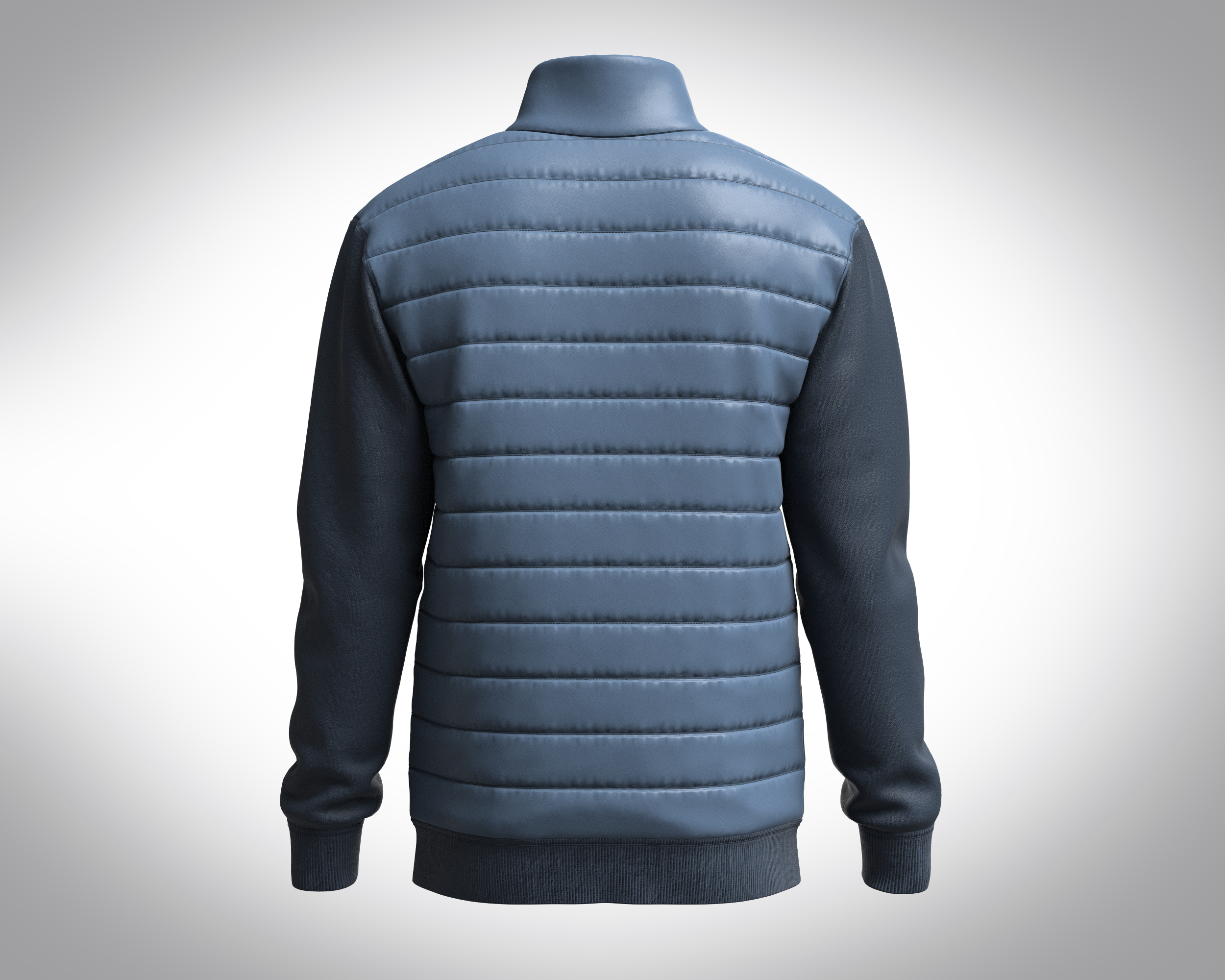 Padded jacket with knitted sleeves main image 1