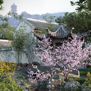 Chinese garden 3D model