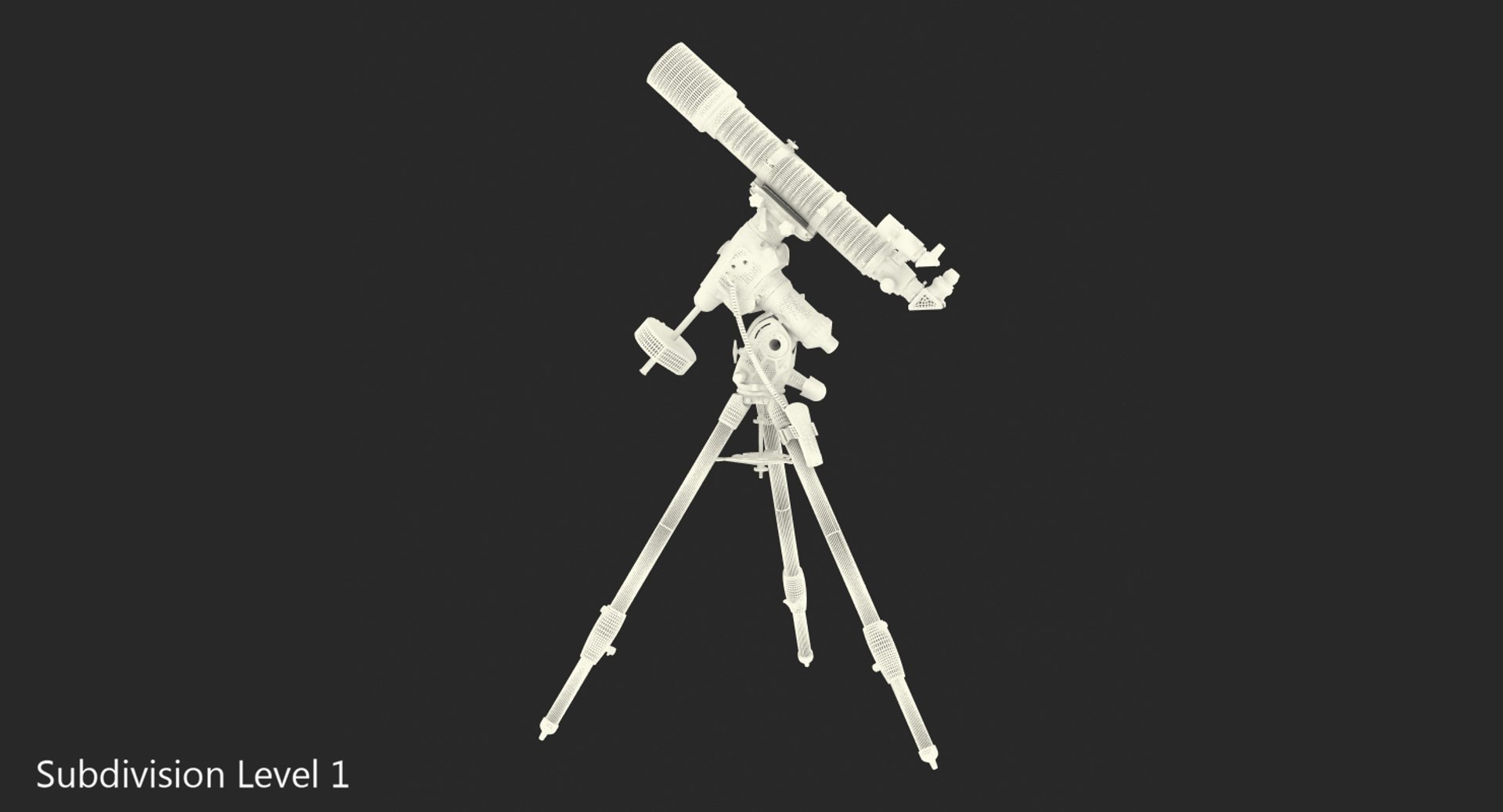 3D sky-watcher 120ed telescope celestron model https://p.turbosquid.com/ts-thumb/pf/ESHwNc/Kun321NX/skywatcher120edtelescopewithcelestronequatorialmounttripodc4dmodel014/jpg/1539388402/1920x1080/fit_q87/013487911e860372e404c3b57ebb0284e7ae8e61/skywatcher120edtelescopewithcelestronequatorialmounttripodc4dmodel014.jpg