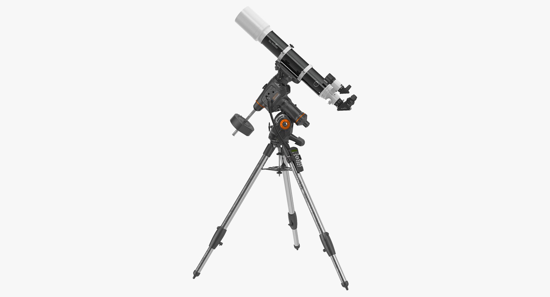 Sky-Watcher 120ED Telescope with Celestron Equatorial Mount Tripod 3D model preview