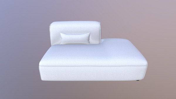 Armless Modular Piece Sofa 3D model