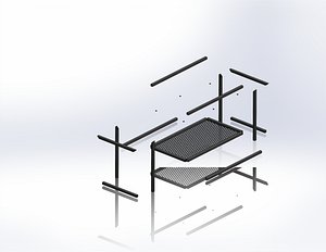3D shoe rack bench model