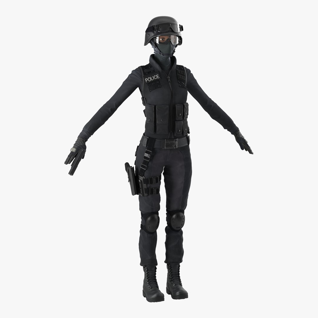 SWAT Woman 1 3D Model 3D model preview