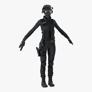3d model swat woman modeled