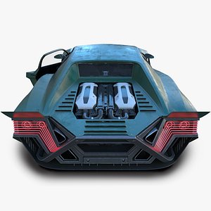 3D car cyberpunk vehicle