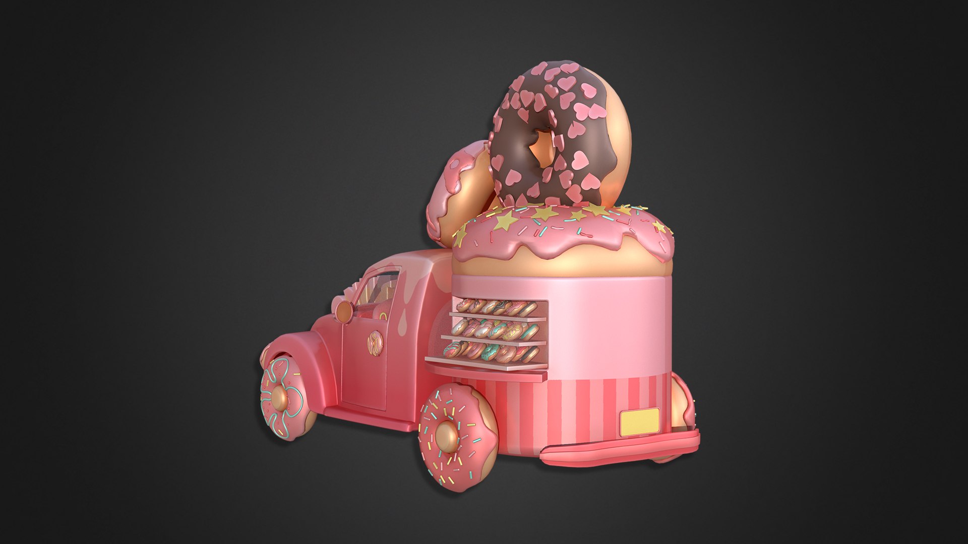 3D Asset - Cartoons - Food Donut Car Model - TurboSquid 2158168
