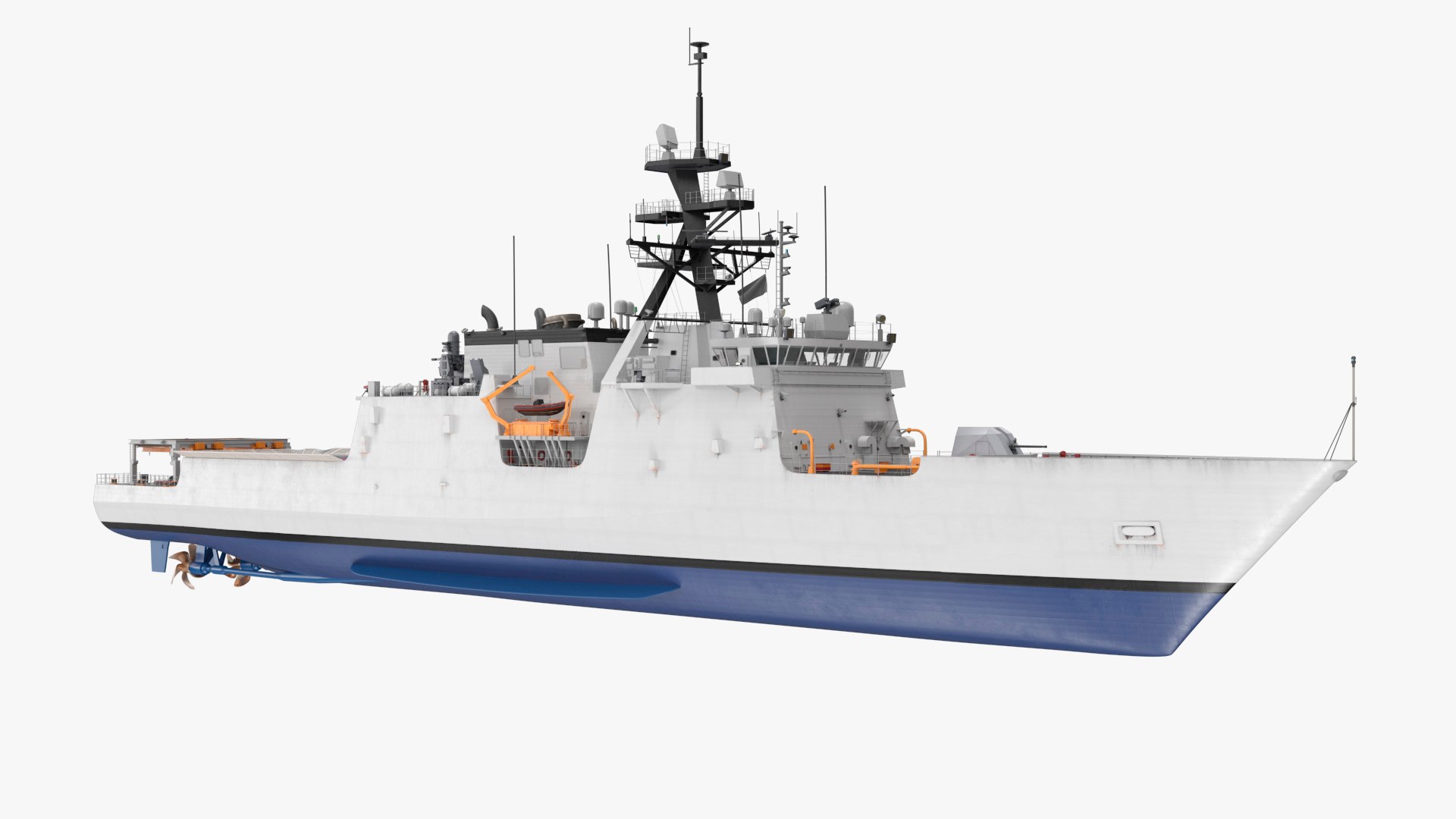 Large Coast Guard Patrol Vessel 3D model preview
